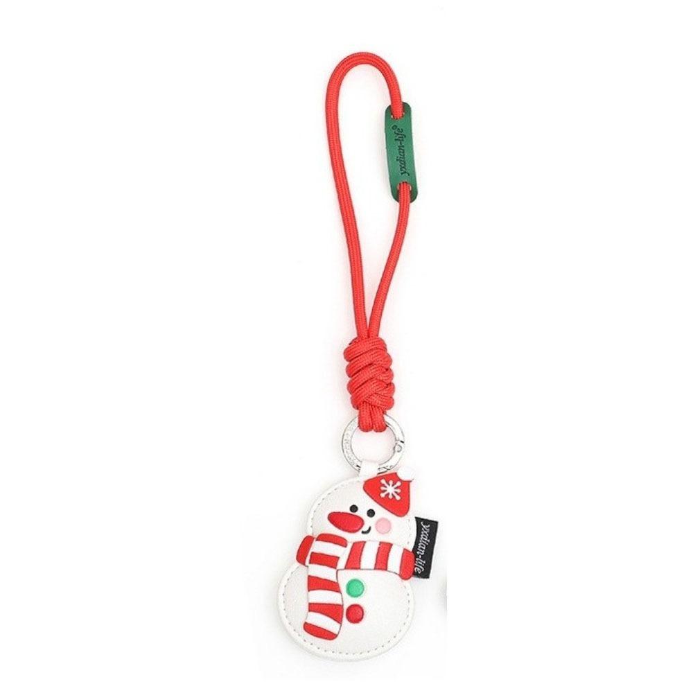 Waterproof Christmas Key Ring Leather Snowman Bag Pendant Small Gift Santa Claus Keychain  Car Key