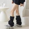 Harajuku Cargo Leg Cover with Adjustable Drawstring Motorcycle Punk Baggy Footless Socks Leg Warmer Gaiters for Women