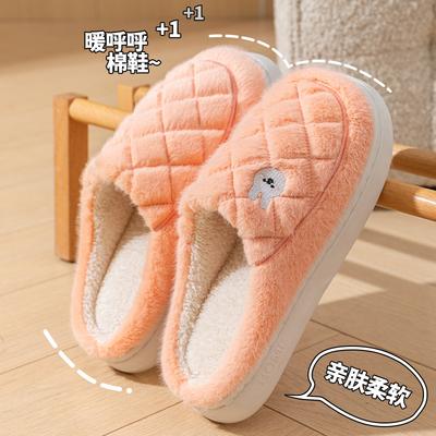 Baotou Cotton Slippers Warm Cotton Shoes 2025 Winter New Home Fleece Non-slip Cotton Drag Couple Hair Slippers