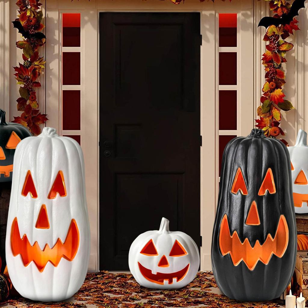 Pumpkins Lanterny Halloween Decorations Hollow Luminous Props Theme Parks Outdoor Scene