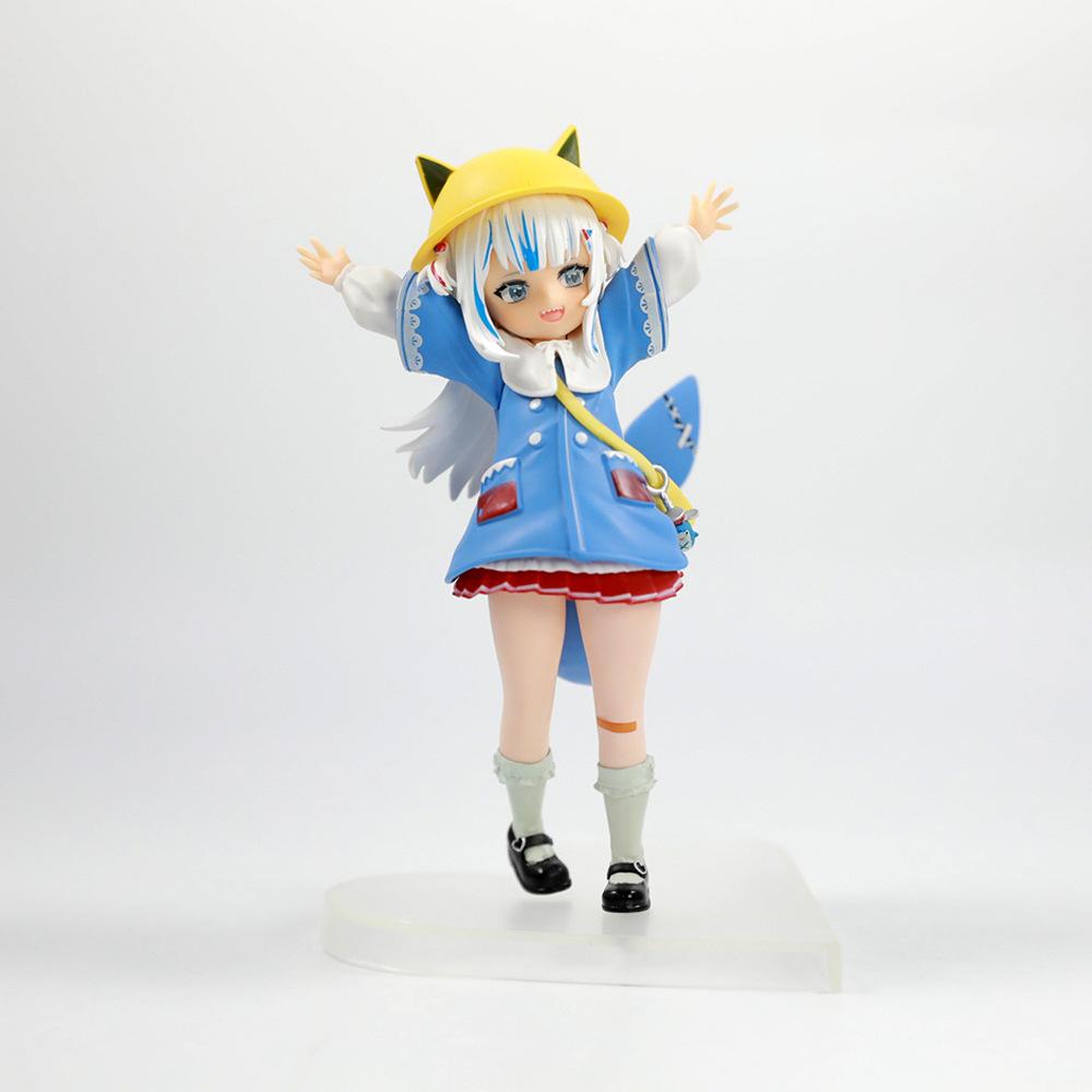 

Anime Cute Shark Hololive Action Figure Gk Kawaii Gawr Gura Figure Kindergarten Figurine PVC Collectible Toy Gifts синій