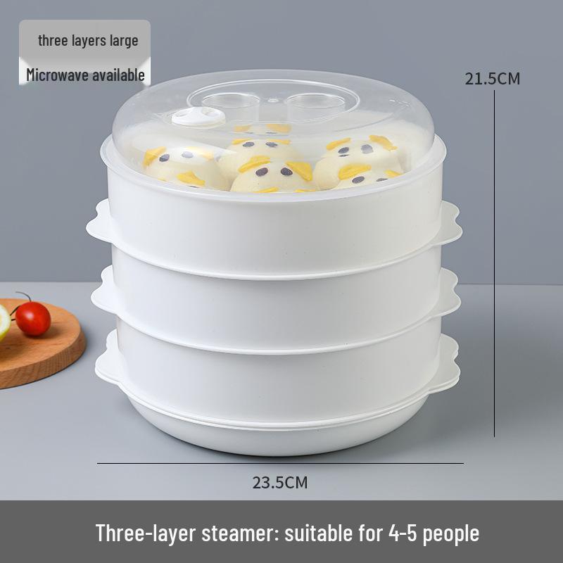 Microwave Multi-Layer Steaming Rack for Buns - High-Temperature Household Steamer Plate.