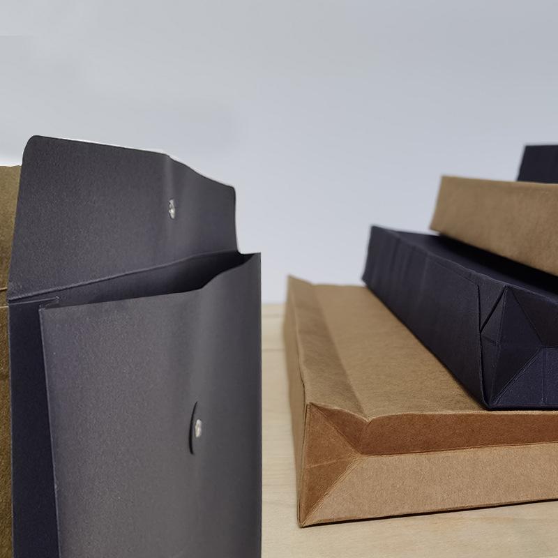 A3 Black Card Kraft Paper File Bag with String Tie for Archival Storage