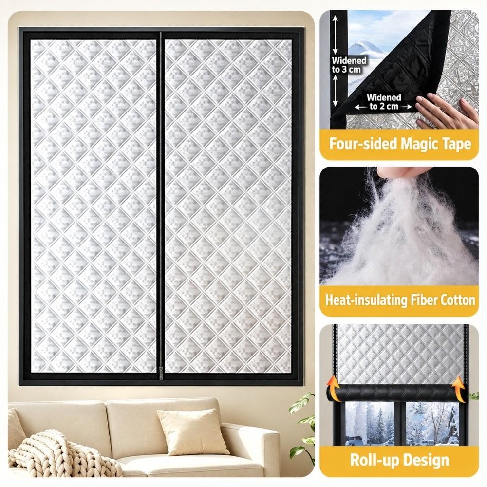 Thickened Material Windproof Curtains With Zipper Cold Proof Curtains Bedroom Use