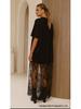 Elegant Lace Patchwork See-Through Hem T-shirt Dress - Casual Short-Sleeved Style