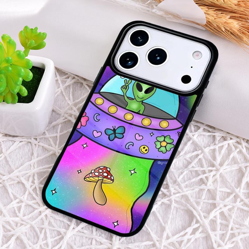 

Aesthetics Cartoon alien Phone Case for iPhone 17 Air 16 15 11 12 14 13 Pro Max Shockproof Cover iPhone 12