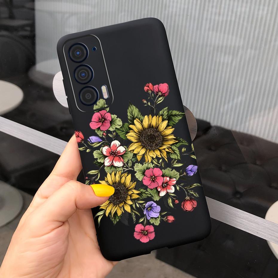 Silicon Case For Motorola Edge (2021) / Edge 5G UW (2021) Fashion Sunflower Daisy Pattern Soft Phone Cases For Edge 2021 XT2141