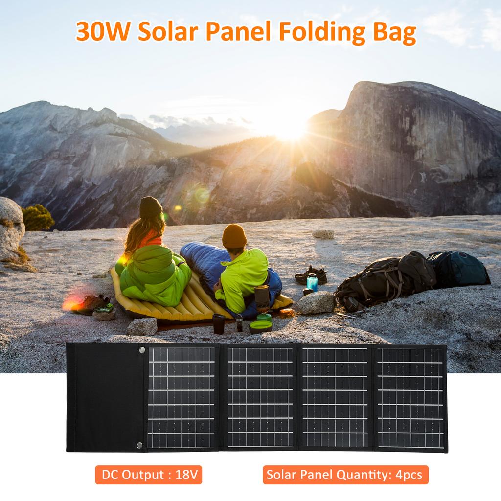 6 Fold 50W Solar Panel Folding Bag Dual USB+DC Output Solar Charger Portable Foldable Solar Charging Device Outdoor
