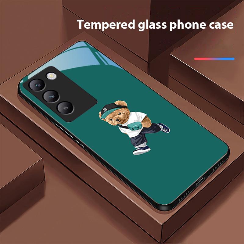 Rucksack Bär Für Y72 33S 11 03 36 96 Lite 35 16 Iqoo 12 V40 SE 5G 29 40 21 30 X80 Pro Vivo Gehärtetes Glas Handyhülle Schwarz