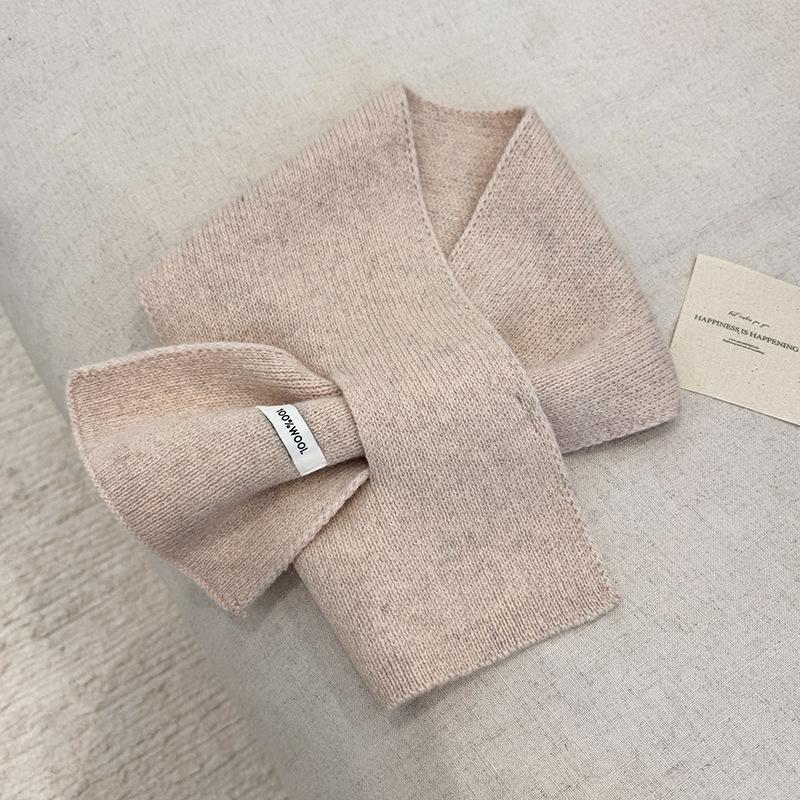 Wool Winter Scarf For Women Warm Triangle Knit Scarves Hijab Solid Lady Shawl Wrap Female Pashmina Bandana Head Scarfs