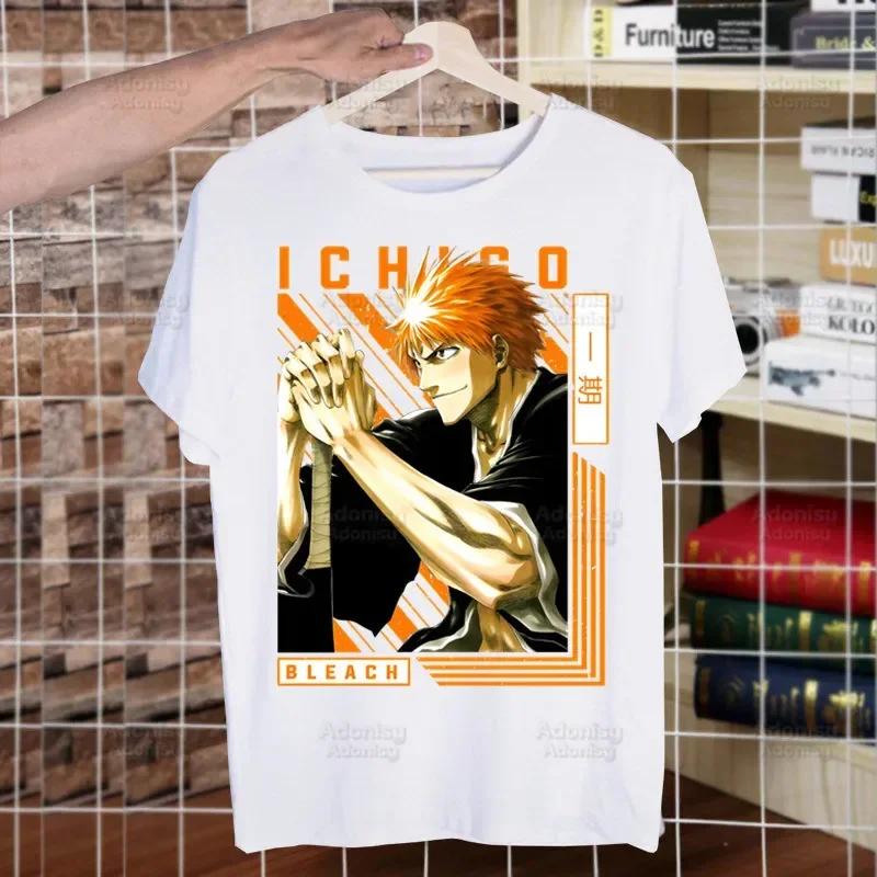 

Bleach Зараки Кенпачи Куросаки Ичиго Футболки для парней О-образный вырез Короткий рукав Обычный Мужской рост Качество Мужская Хип-хоп футболка 3XL
