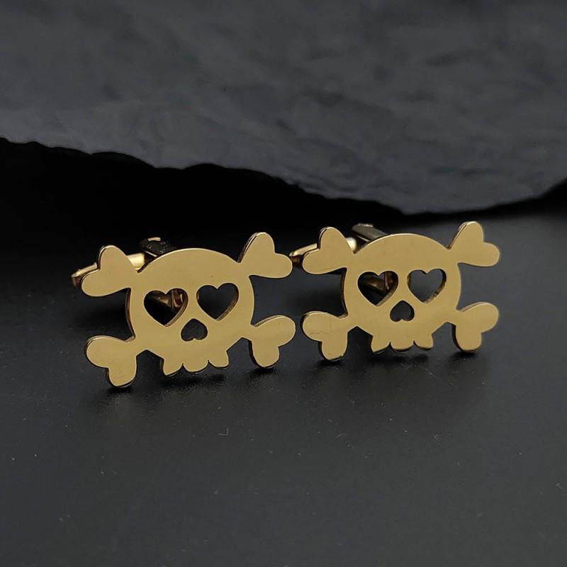 Ghost Horse Skull Brooch Cufflinks Punk Creative Personality Style Stainless Steel Material Not Easy To Fade Wear-resistant Accessories Decoration