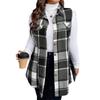 European & American Plaid Sleeveless Woolen Vest, Autumn/Winter Fashion, Loose Women's Coat