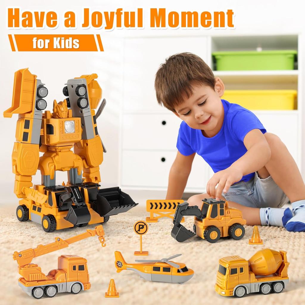 Magnetic Transform Engineering Car Toy, Magnetic Cars and Trucks Toy Assembled Toys with Gift Box, Engineering Toys for Toddlers Outdoor Toddler