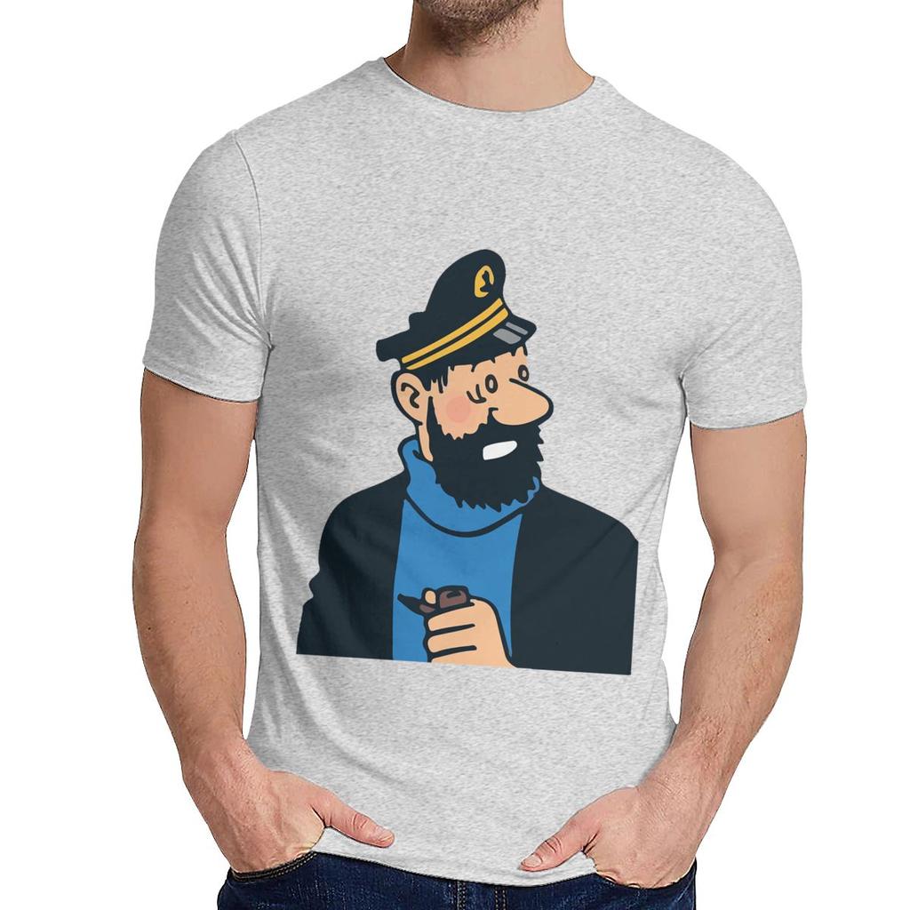 Natural Cotton Captain Haddock The Adventures Of Tintin T Shirt Unisex Design Leisure Fashion O