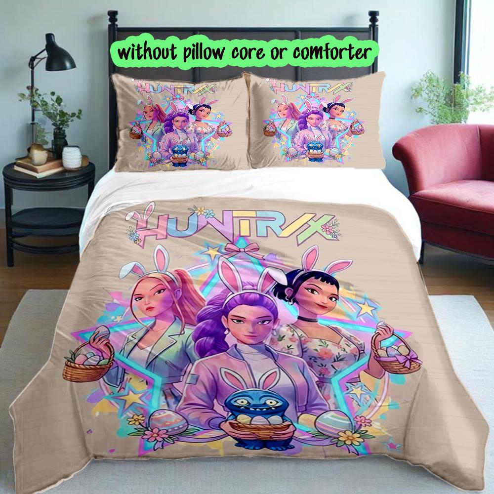 Kpop Duvet Cover Set - 3pcs Polyester Bedding Set with Digital Print, All-Season Cozy Bedroom Accessory
