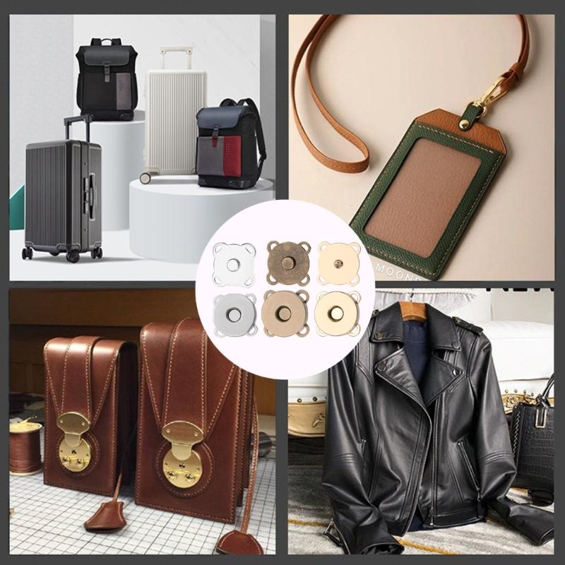 20 Pcs/Set Plum Magnetic Snap Buttons 15mm Magnetic Buttons Plum Press Studs for Sewing Bag Craft Handbags Clothing