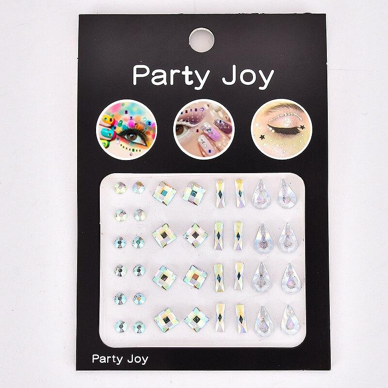 Europe Masquerade Face Stickers Safe Acrylic Drill Adults Children Facial Decoration Adhesive Stickers Party Dance Supplies