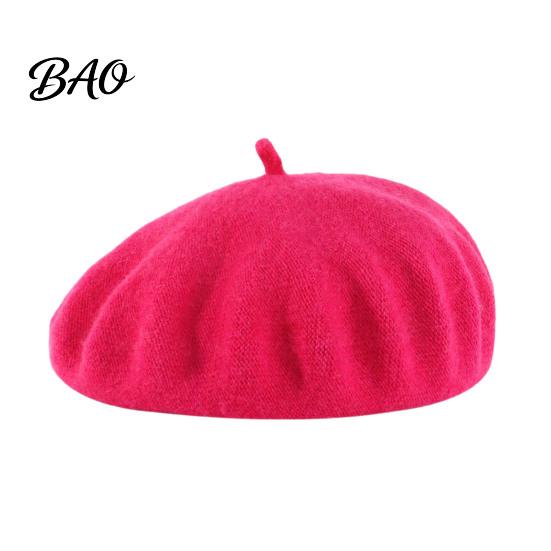 Stylish Travel Headgear Women Wool Beret Hat, Elegant Classic Solid Color Winter French Style Hat Cap, Soft Breathable Blend Headwear for Ladies
