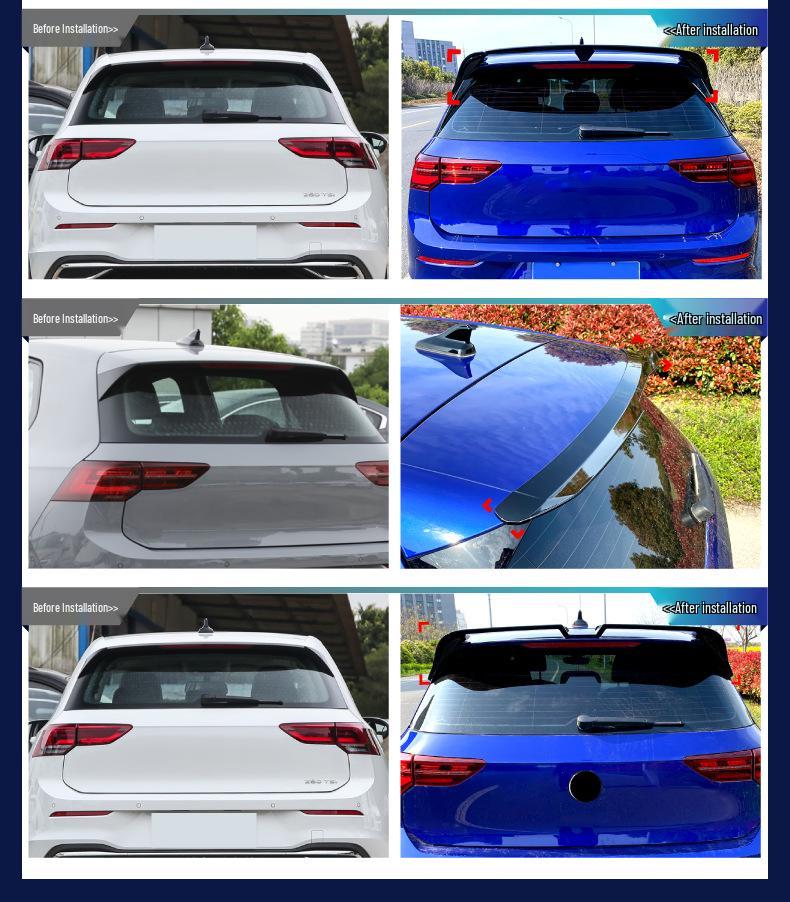Volkswagen Golf Standard Edition Full Body Kit: Front Lip, Louvers, Side Skirt, Rear Lip, Rear Spoiler.