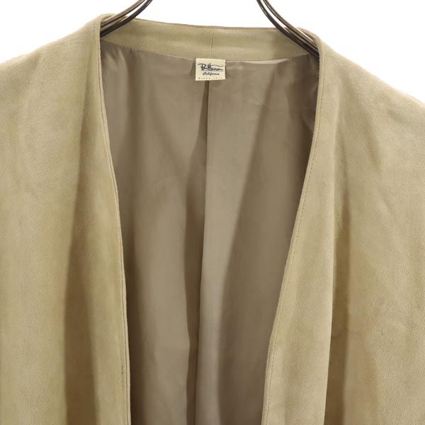 Ron Herman Long Rum Leather Coat XS Beige Sheep Leather Women Used