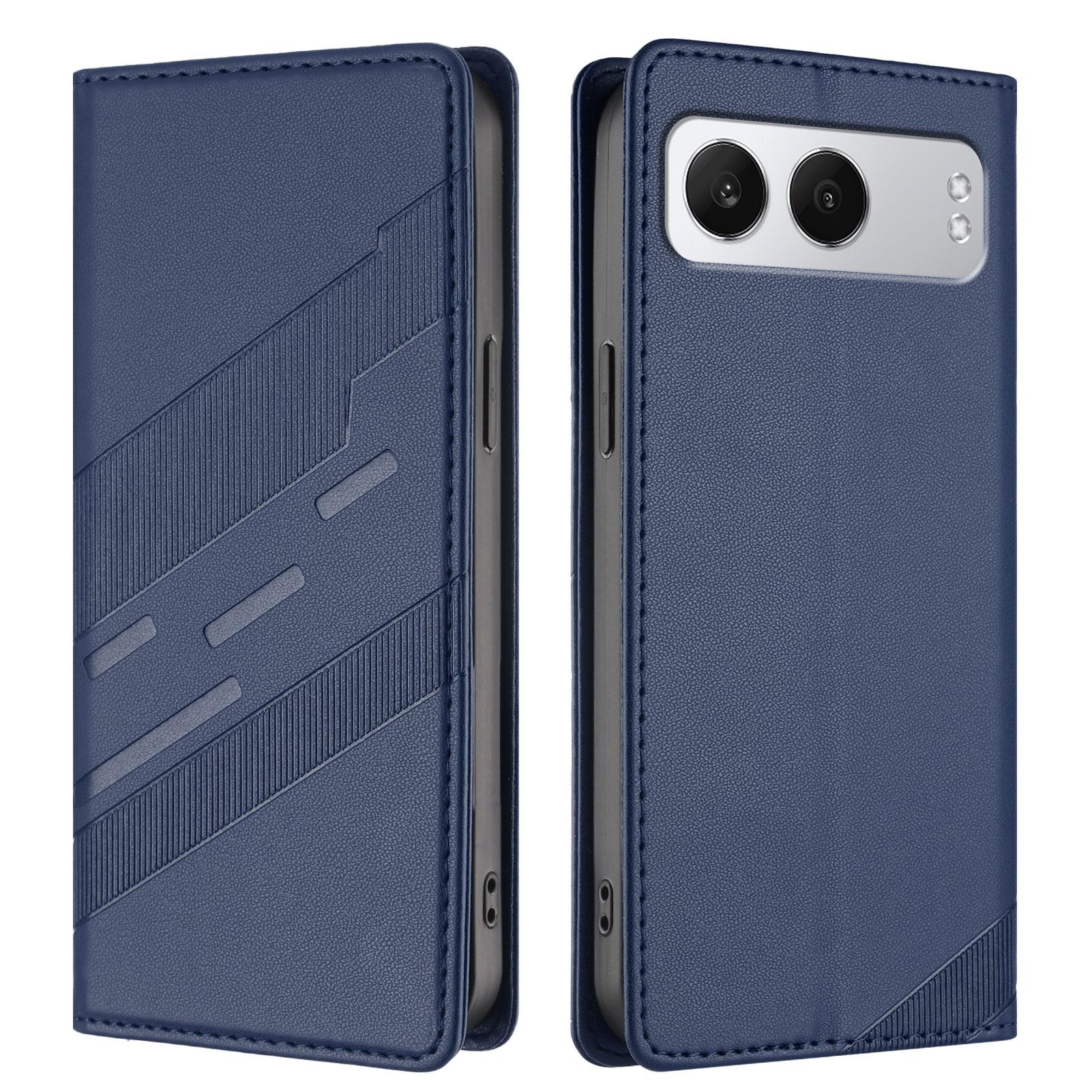 

For OnePlus Nord 4 Phone Cases Punk Style Imprinted Wallet Stand Leather Cover Dark Blue