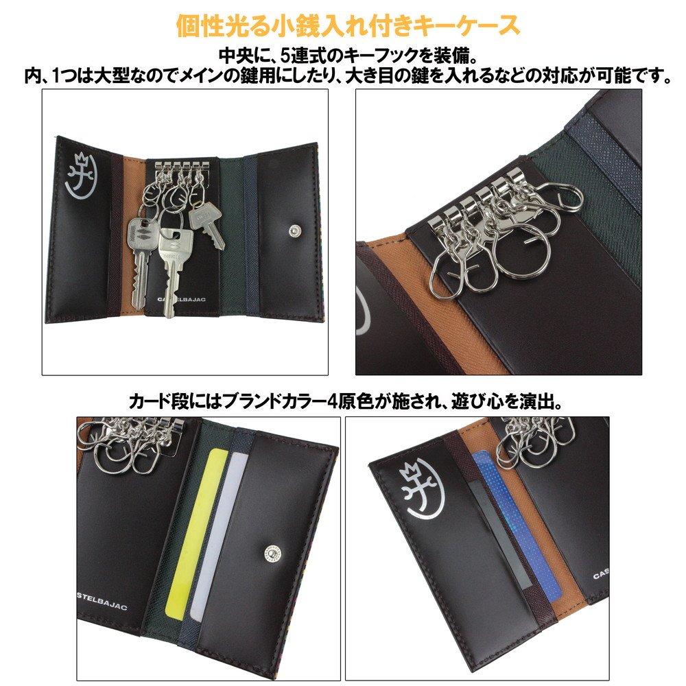 Key Case 5 Rows Arch with Coin Purse 074612 Black [Castelbajac]