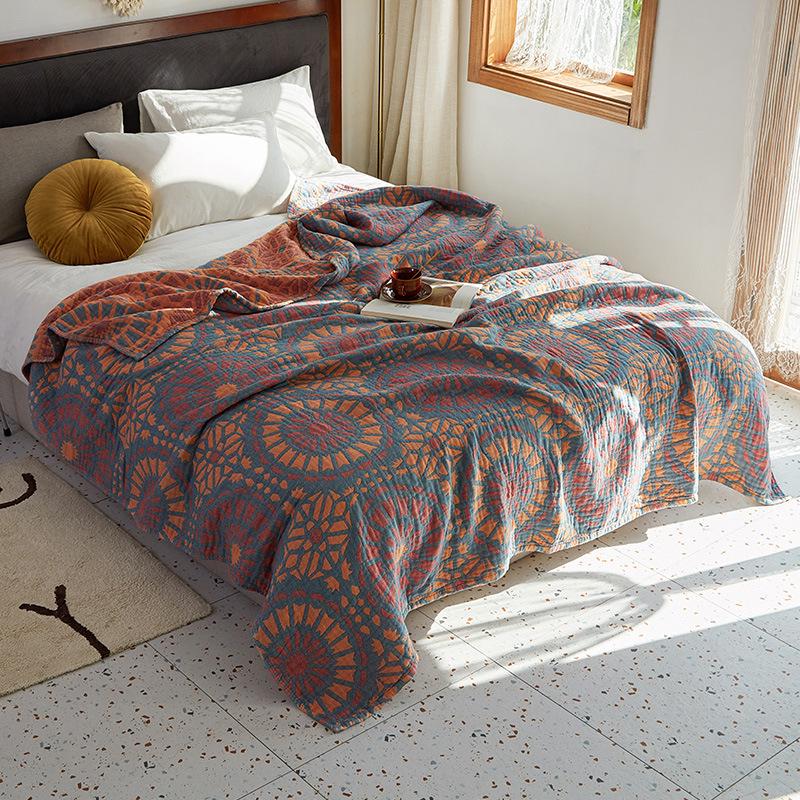 Pure Cotton Gauze Blanket - Four-Layer Single/Double Nap Blanket, Summer Air Conditioning Quilt