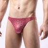 Slip Lucidi e Brillanti Intimo Sexy da Uomo Seta Ghiaccio Vita Media Poliestere U Rigonfiamento Pene Mutandine Traspiranti Erotiche