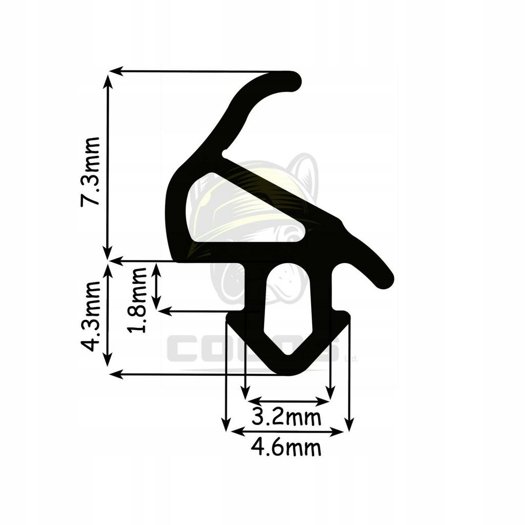 Seal for PVC windows S-1559 ALUPLAST BLACK 1m