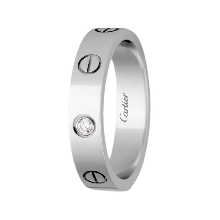 

Cartier Серія Love Класична каблучка з гвинтом 4 мм 18-каратне золото Діамант Унісекс каблучки Біле золото B4050500 Box,54,Warranty Not Included
