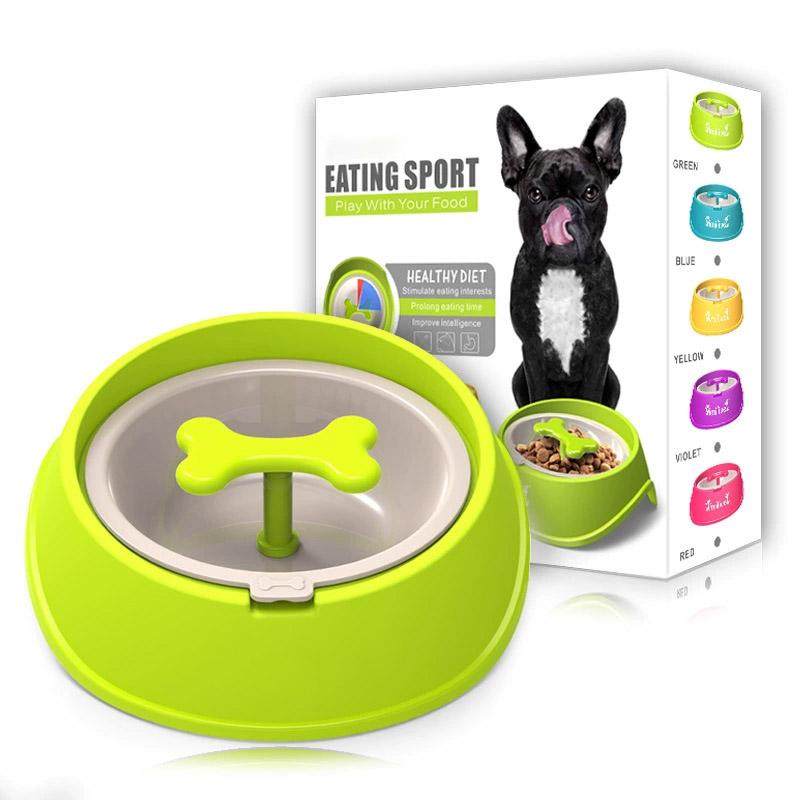 Dog Slow Feeder Bowl Anti Choking Rotating Bone Design Pet Feeding Dish for Small and Large Dog Food Bowl Cat Bowl Anti-choking