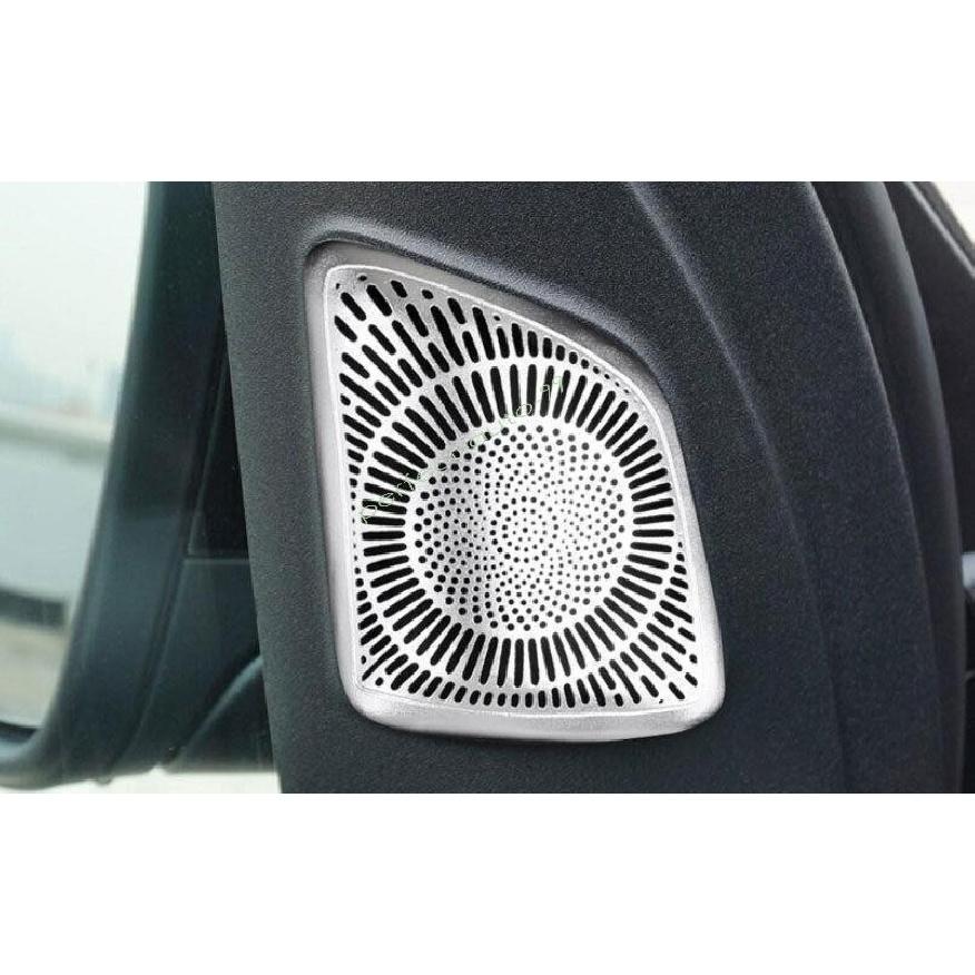 For Benz GLE GLS 2020-2023 2024 Silver Alloy A Pillar Speaker Sound Cover Trim