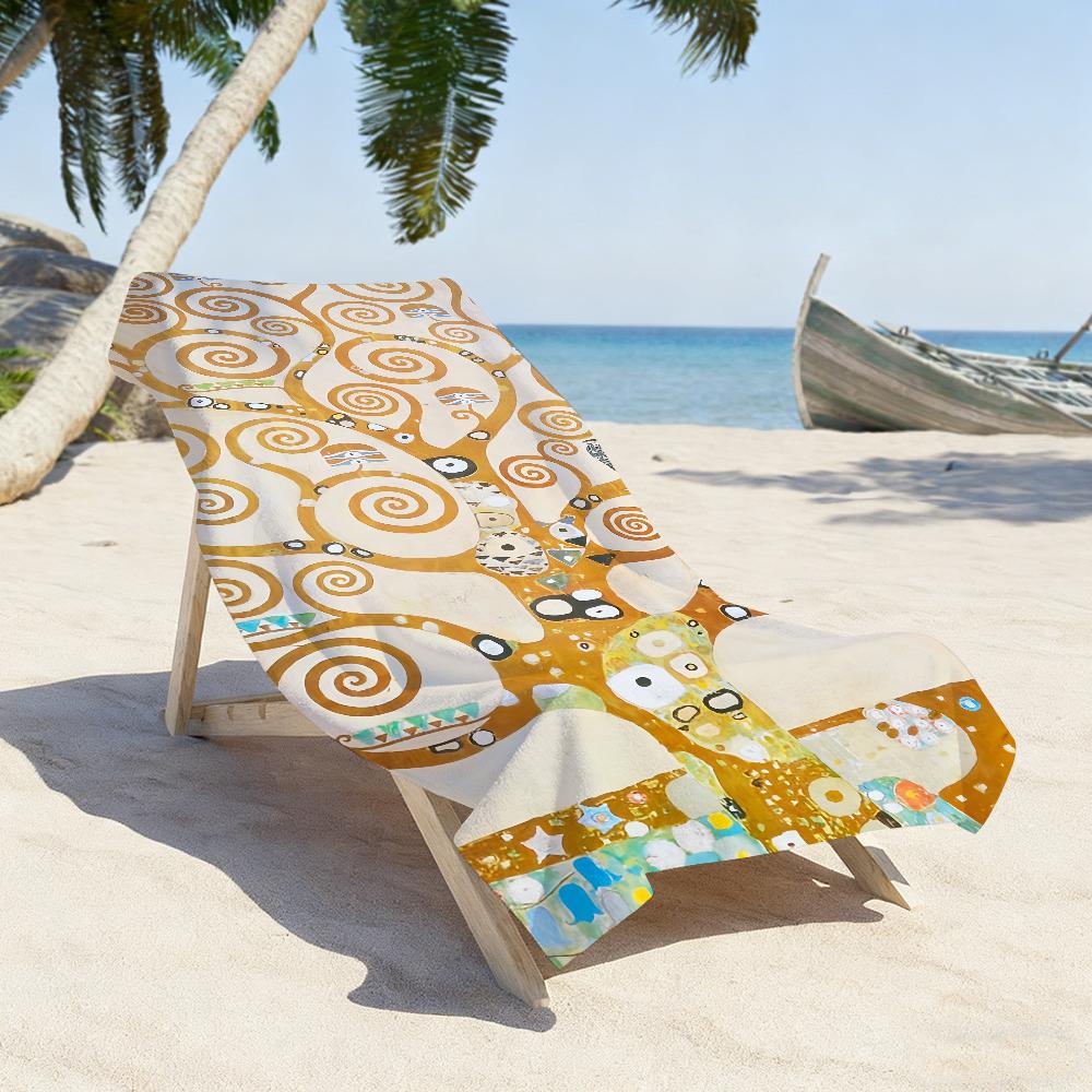 The Kiss Gustav Klimt Painting Towel Soft Pool Gift For Travel Gym Shower Camping Quick Dry Sports Large Beach Towels