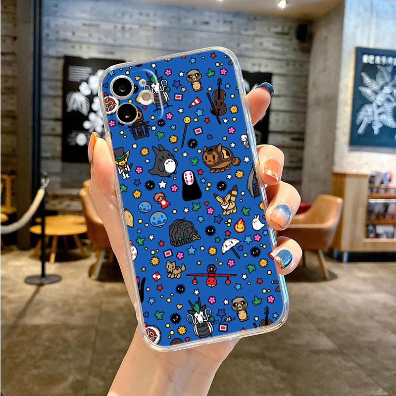 Totoro Soft Phone Case for iPhone 11 Pro 8 7 6S X XS 12 Pro Max 14 Plus XR 13 Mini SE 14Pro 11 Cartoon Cute Japan Anime Cover