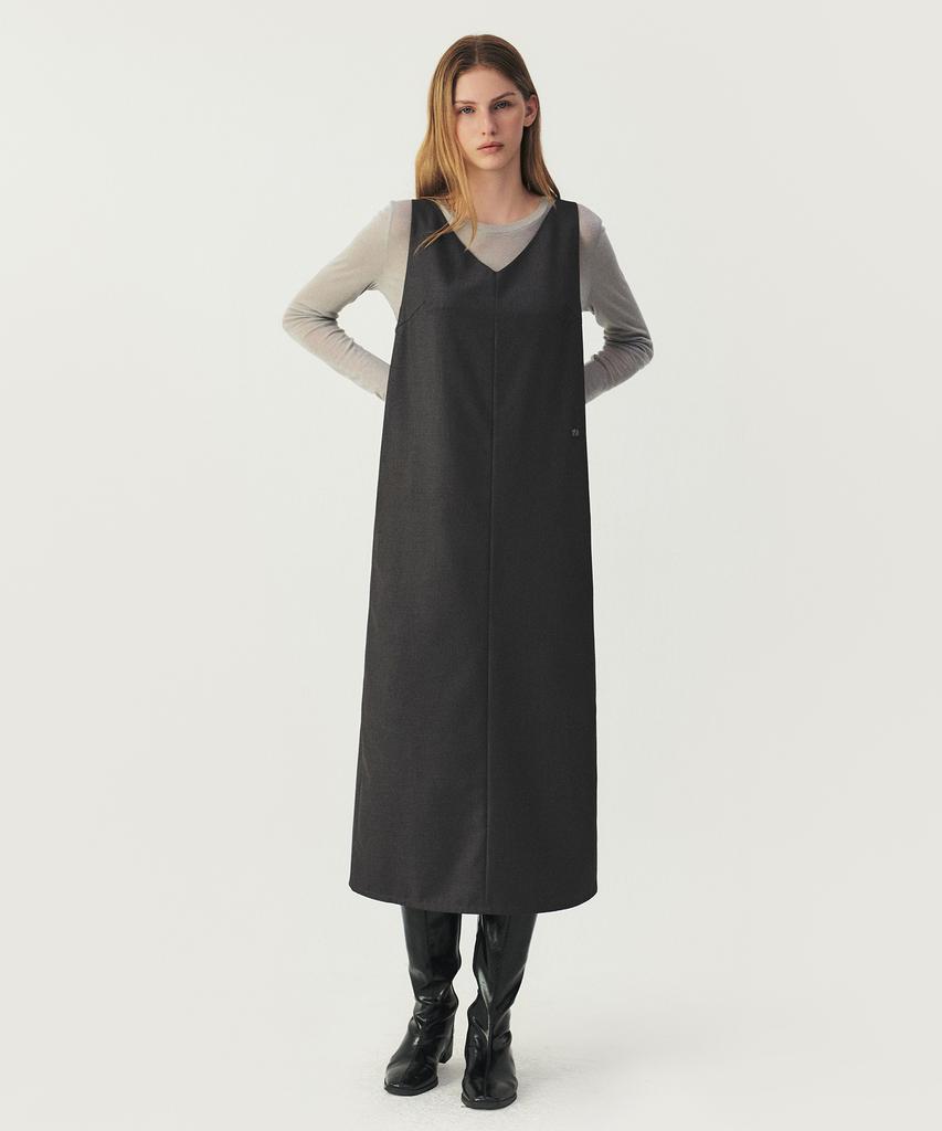 Artid Sleeveless Buckle Dress_Grey