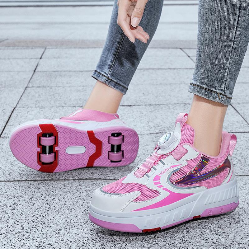 Laufende Schuhe Vierräder Ohne Lichter Studentenversion 6-15 Jahre Alte Jungen Verformbare Sportschuhe Mädchen Hochwertige Rollschuhe Winter