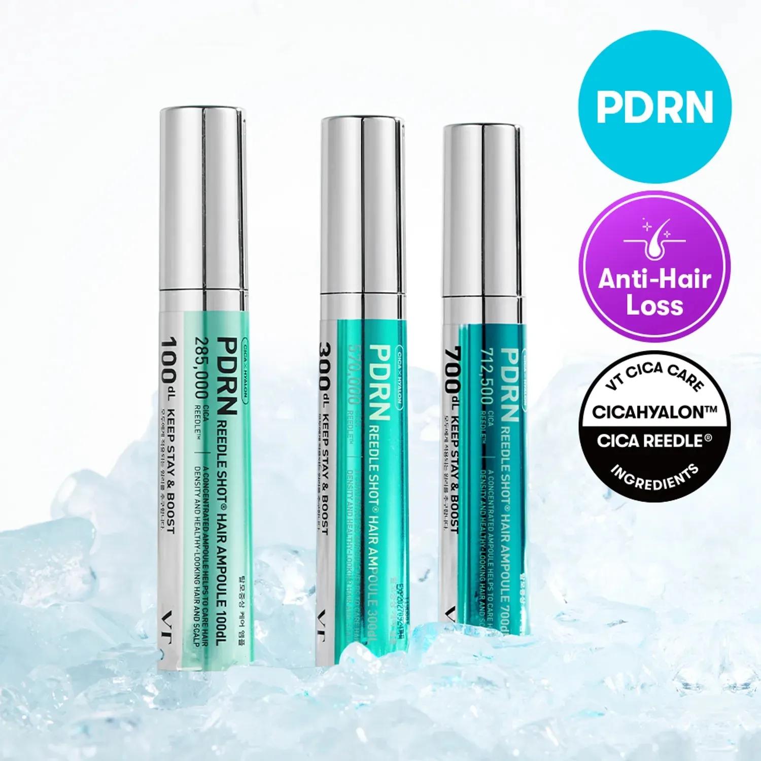 VT PDRN Reedle Shot Hair Ampoule 15ml (3 Options) 100dL 15ml