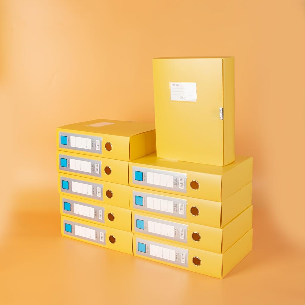 10pcs A4 Colorful File Boxes - Durable Thick Plastic Document Organizers for Contracts, Accounting Receipts & Office Supplies