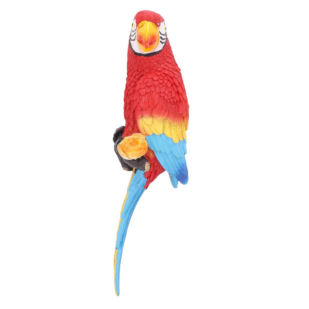 Parrot Decor Resin Realistic Weather Proof Macaw Statue for Garden Balcony Patio Decoration Green