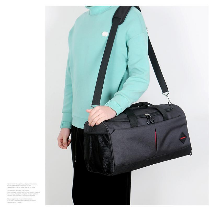 

Дорожная сумка через плечо, мужская большая вместительная сумка для сухого и влажного багажа, спортивная сумка на плечо для фитнеса one size чёрный
