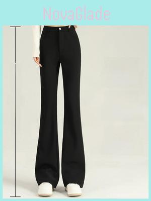 Micro Flared Pants For Women With High Waist And Fleece Lining For Autumn Casual Wear