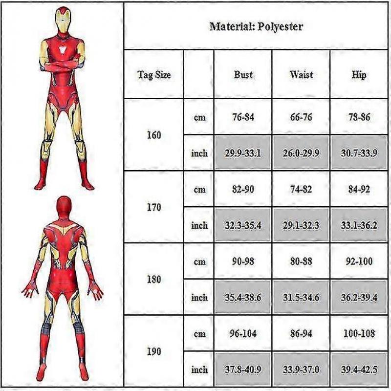 Marvel Avengers Iron Man Costume Adult Superhero Cosplay Costumes Halloween Dress Up Jumpsuit