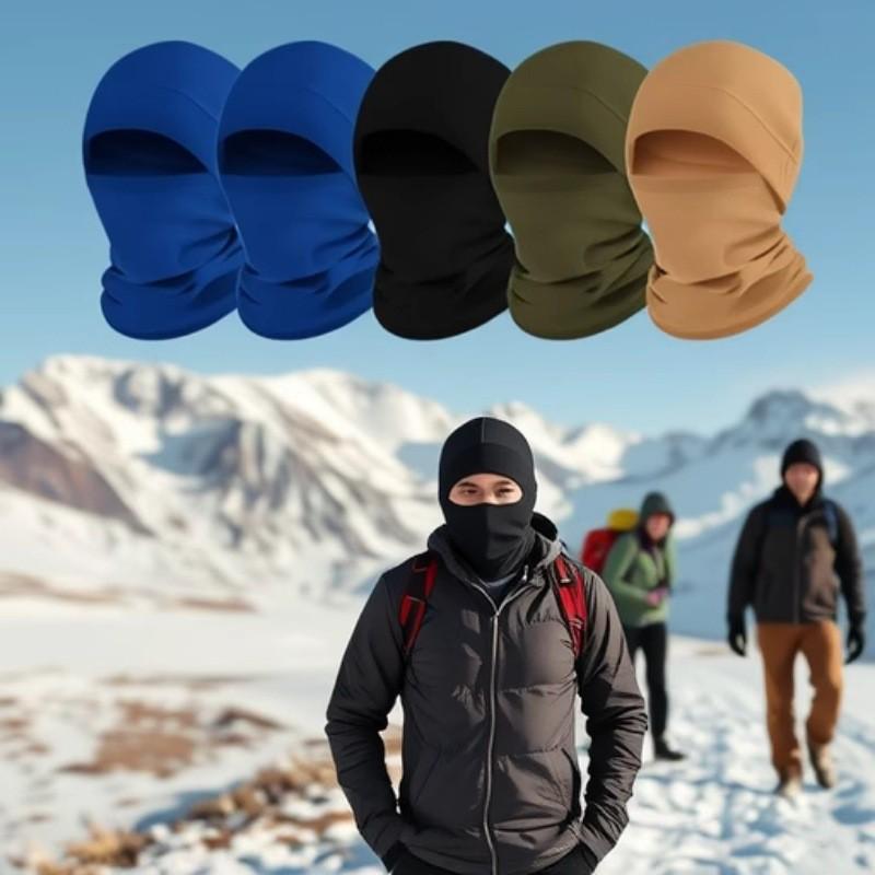 Warm Cycling Face Mask: Multifunctional Fleece-Lined Neck Gaiter, Windproof Ski Balaclava Hat, Pull-Over Neck Warmer