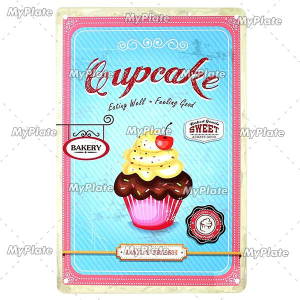 Cupcake Vintage Tin Sign Metal Sign Decorative Plaque Wall Decor Man Cave Club Decoration