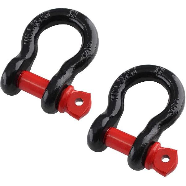 2Pcs 5/8 Inch D Ring Shackle, D Shackle Rugged 19.5 Ton(42990 Lbs) Maximum Break Strength, 3.25 Ton (7165 Lbs) Capacity (Pack Of 2)