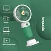 Mini-Ventilator für den Sommer, tragbarer Handventilator mit niedlichen Cartoon-Motiven, ideal für Schüler, mit USB-Ladefunktion und verschiedenen Fruchtmotiven in unterschiedlichen Farben.