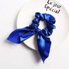 Solid Color  Satins Scrunchie With Bunnies Ears Design Soft Fabric Stretchy Hair Rope Accessories For Women Girls