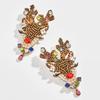 Stylish Christmas Reindeer Earrings Alloy Electroplated Holiday Gift Trendy Jewelry