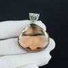 Morganite Gemstone Silver Pendant In 925 Sterling Silver -Handmade Pear Design, Everyday Wear Engagement Gifts